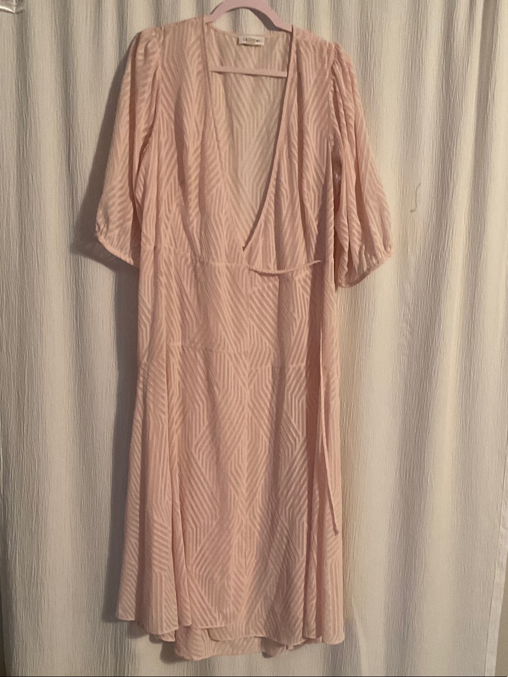 Calvin Klein Pale Pink Midi Wrap Dress